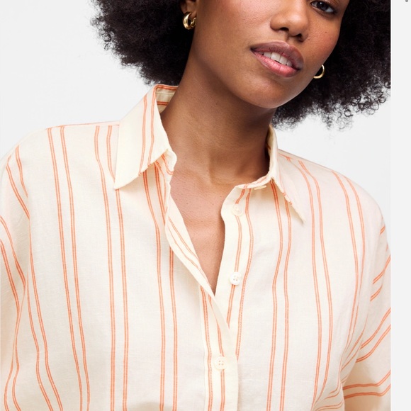 Madewell Oversized Pleated-Sleeve Button-Up Shirt - Picture 2 of 8